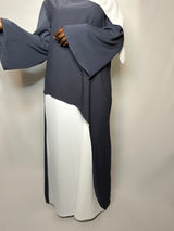 ABAYA BI COLOR GRIS FONCÉ