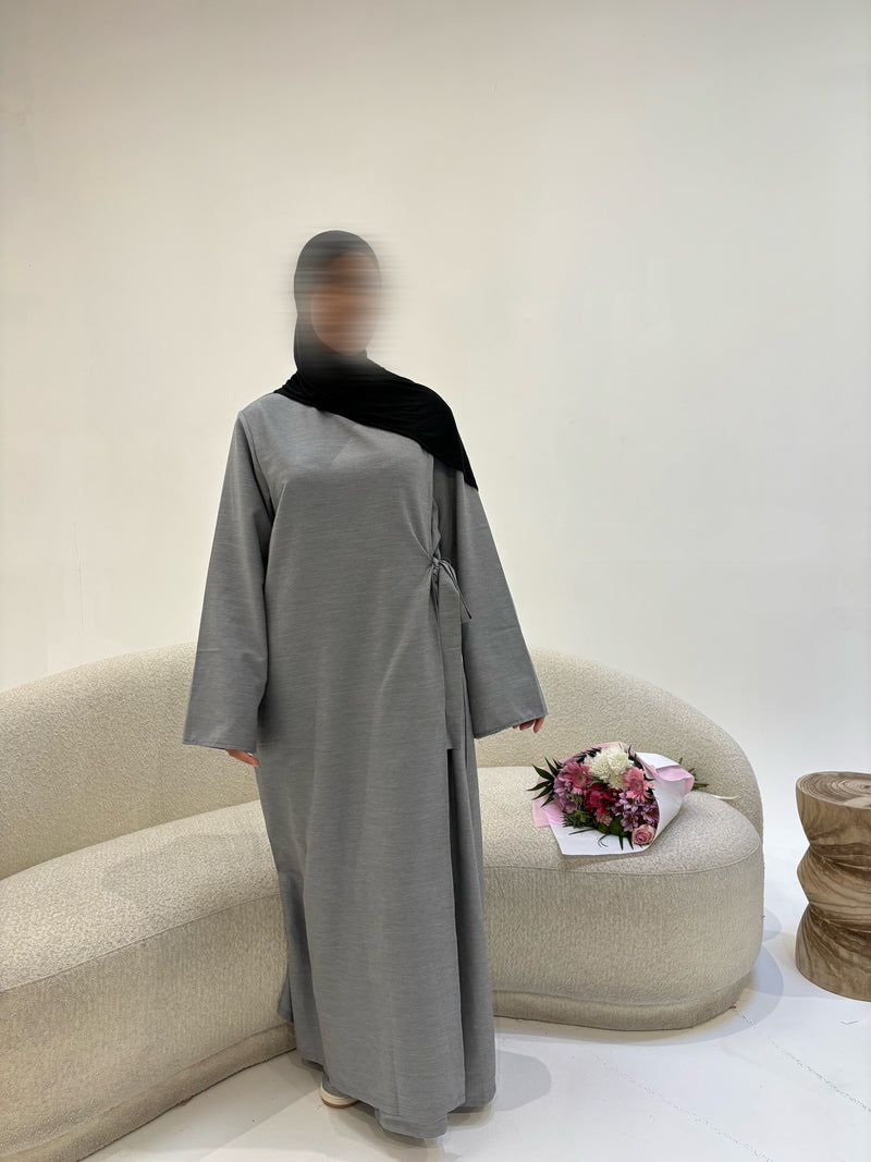 ABAYA SAFIYA GRIS CLAIR T1