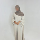 ABAYA MANCHE BOUFFANTE BEIGE CLAIR