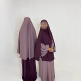 KHIMAR À FENTES AUBERGINE