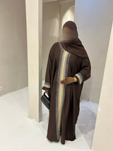 ABAYA STRASS CHOCOLAT