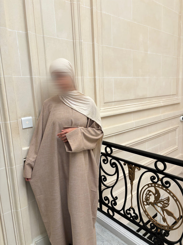 ABAYA EN LIN BEIGE