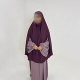 KHIMAR À FENTES AUBERGINE