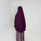 KHIMAR À FENTES AUBERGINE