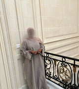 ABAYA EN LIN TAUPE