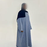 ABAYA EN LIN BLEU JEAN