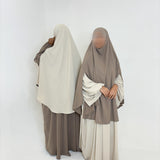 ABAYA MANCHES BOUFFANTES TAUPE CLAIR