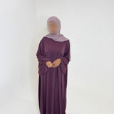 ABAYA MANCHES BOUFFANTES AUBERGINE