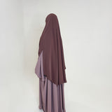 KHIMAR À FENTES TAUPE ROSÉ