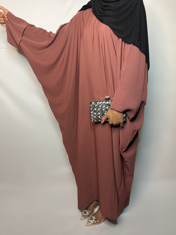 ABAYA SAOUDIENNE VIEUX ROSE T2