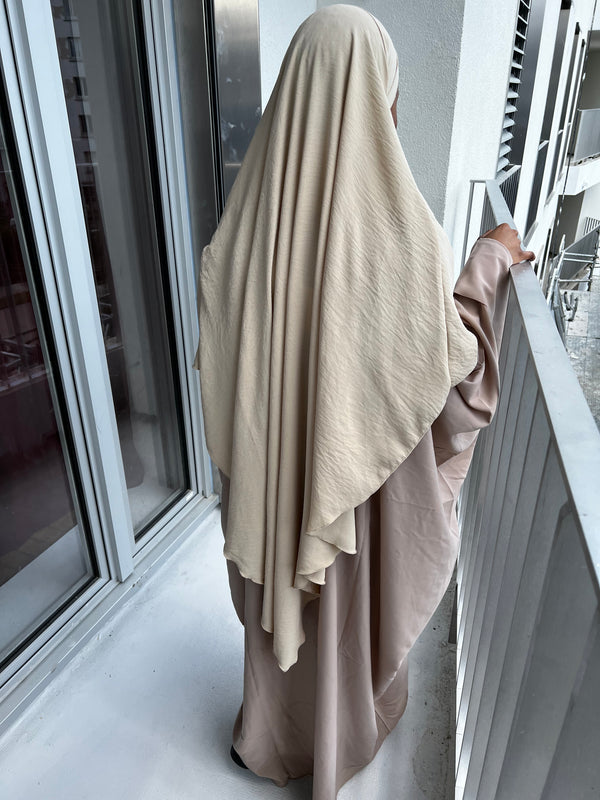 KHIMAR EN JAZZ BEIGE COURT