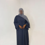 ABAYA MANCHES BOUFFANTES GRIS FONCÉ