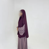 KHIMAR À FENTES AUBERGINE